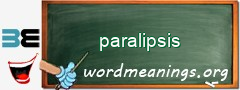 WordMeaning blackboard for paralipsis